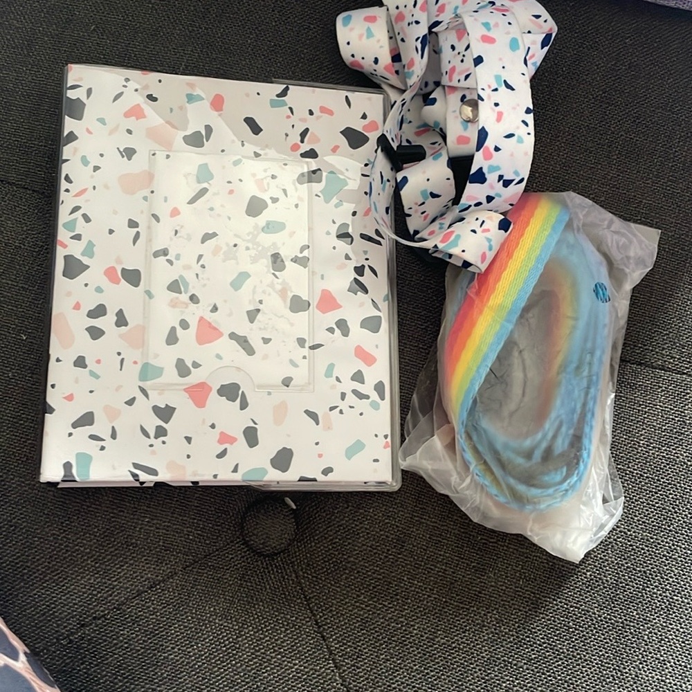 Colorful Terrazzo Instax Print Photo Album with Rainbow and Terrazzo Strap